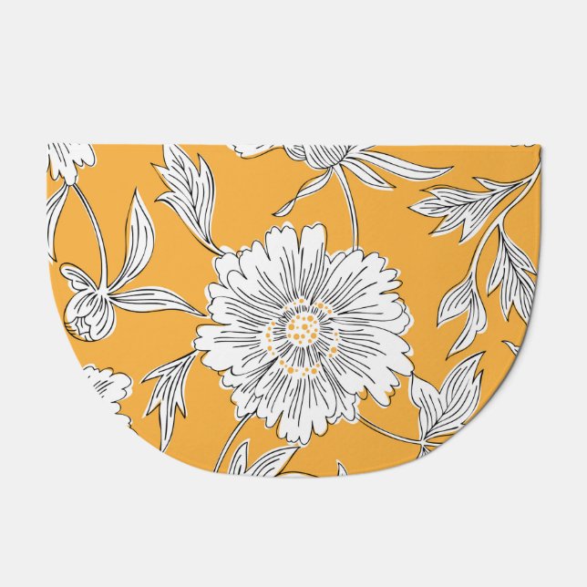 Daisy Heads: Summer Floral Line. Doormat (Front)