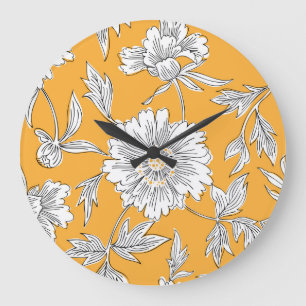 Daisy Heads: Summer Floral Line. Large Clock