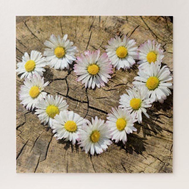 Daisy Heart Jigsaw Puzzle - Love - Customizable (Vertical)