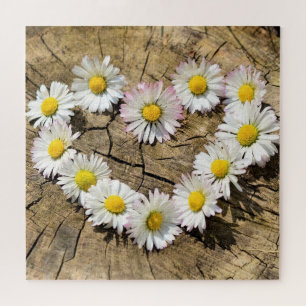 Daisy Heart Jigsaw Puzzle Love Gift
