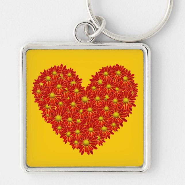 Daisy Heart Keychain (Front)