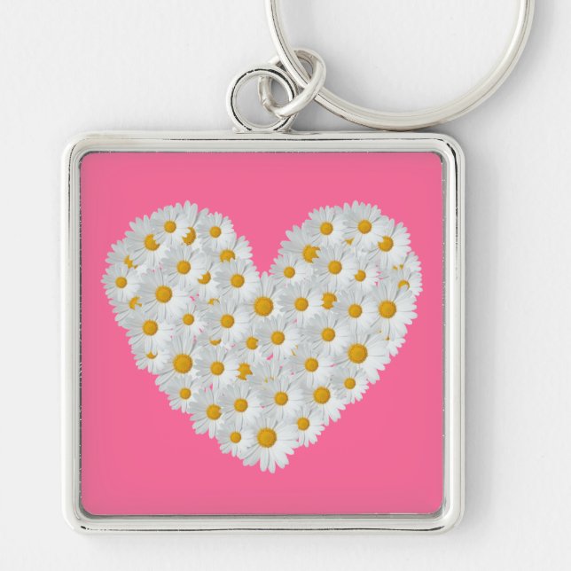 Daisy Heart Keychain (Front)