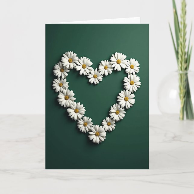 Daisy Heart Love Message Card (Front)
