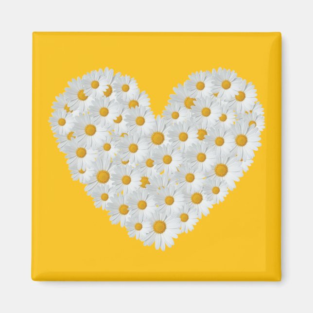 Daisy Heart Magnet (Front)