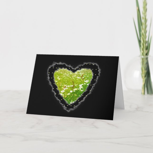 Daisy Heart Romance Valentine Love Card (Front)