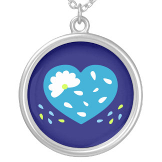 Daisy Heart Silver Plated Necklace