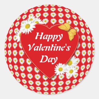 Daisy Heart Valentine's Day Sticker