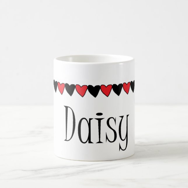 Daisy Hearts Name Coffee Mug (Center)
