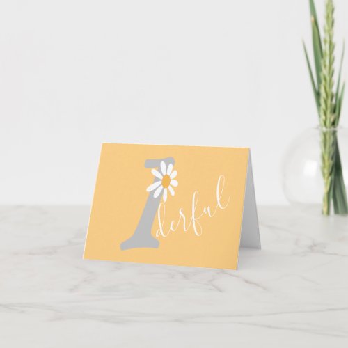 Daisy Hippie Baby First Birthday Wonderful Thank You Card