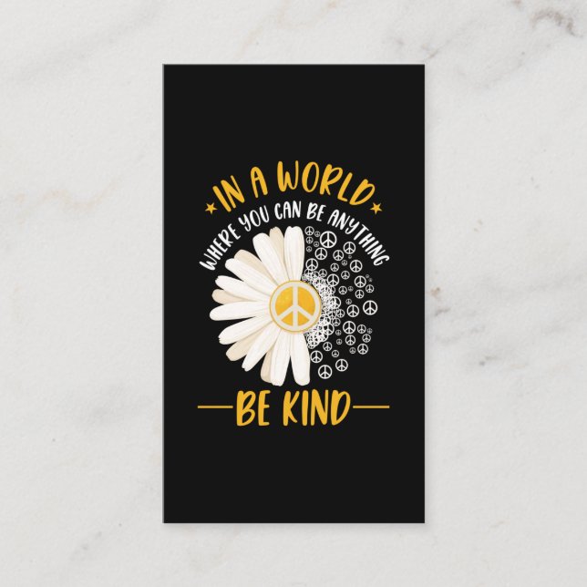 Daisy Hippie Beautiful Flower Gardener Business Card (Front)