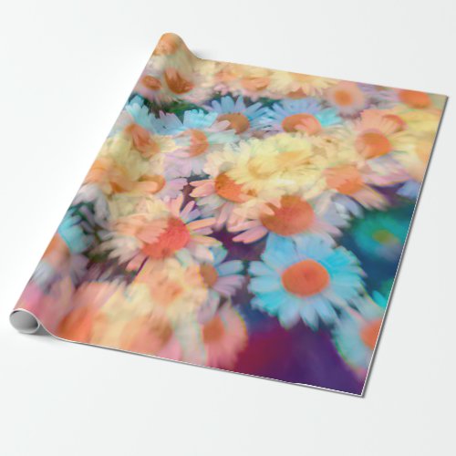 Daisy Hippie Boho Print Colorful Floral Wrapping Paper