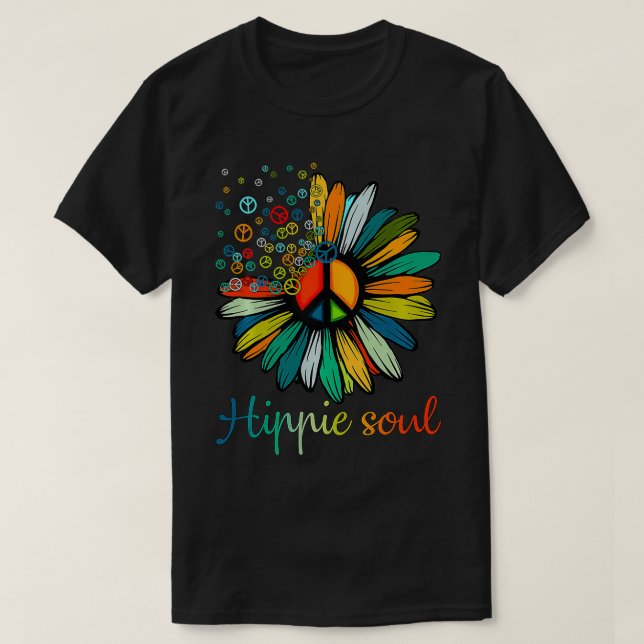 Daisy  Hippie Soul  Flower Lovers Hippy Gifts  T-Shirt (Design Front)