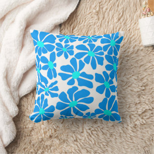 Daisy in 2 shades B02.bblue Throw Pillow