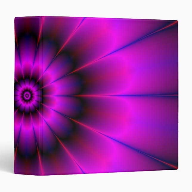Daisy in Blue Pink and Violet 3 Ring Binder (Front/Spine)