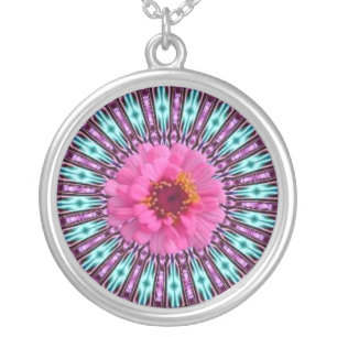 Daisy in Crystals Light Silver Plated Necklace