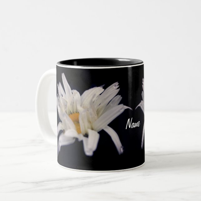 Daisy In Disarray Personalized Two-Tone Coffee Mug (Front Left)