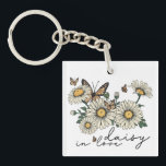 Daisy In Love Wildflower  Keychain<br><div class="desc">Daisy In Love Wildflower Keychain</div>