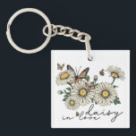 Daisy In Love Wildflower  Keychain<br><div class="desc">Daisy In Love Wildflower Keychain</div>