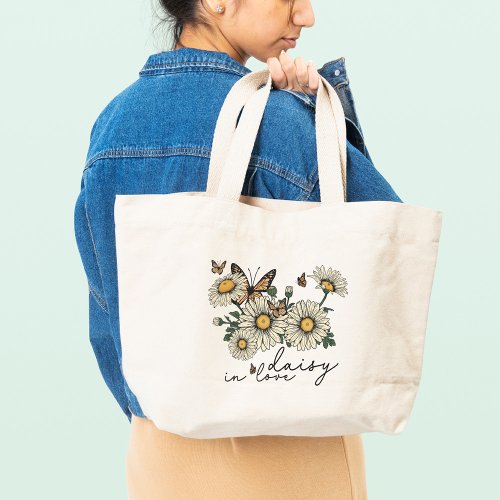 Daisy In Love Wildflower T_Shirt Tote Bag