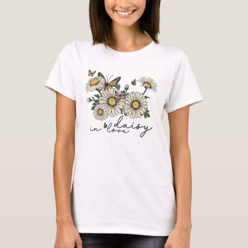 Daisy In Love Wildflower with logo company T_Shirt