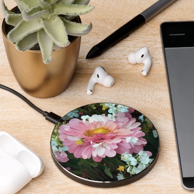 Daisy in Pink Wireless Charger (Desk 2)