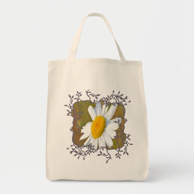 Daisy in Vine Frame Tote Bag (Front)