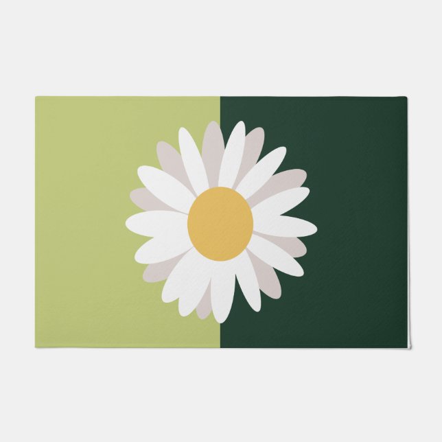 Daisy Indoor Door Mat, Green  Doormat (Front)