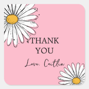 Daisy inky art editable square sticker