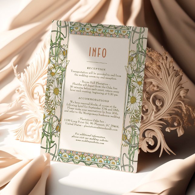 Daisy Insert INFO Details Vintage Classic Mucha Invitation (Creator Uploaded)