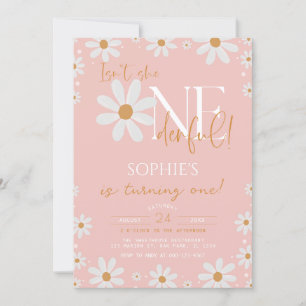 Daisy Isn't She ONEderful Boho Birthday Invitation