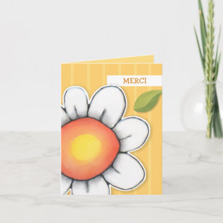 Daisy Joy yellow stripes Thank you Note Card