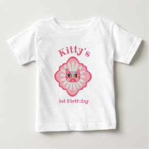 Daisy Kitty cat Face 1st birthday Baby T-Shirt