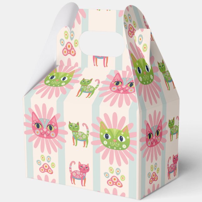 Daisy Kitty Face Purr-fect Birthday Party  Favor Boxes (Front)