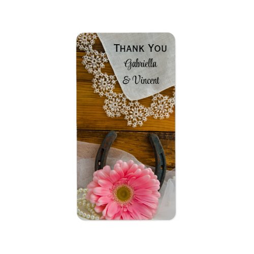 Daisy Lace Horseshoe Wedding Thank You Favor Tag