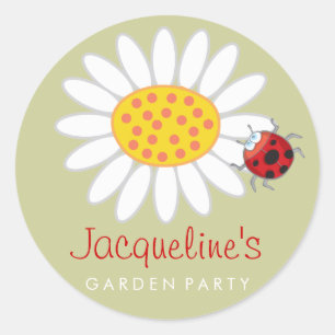 Daisy & Ladybug Kid's Garden Party Favors Sticker
