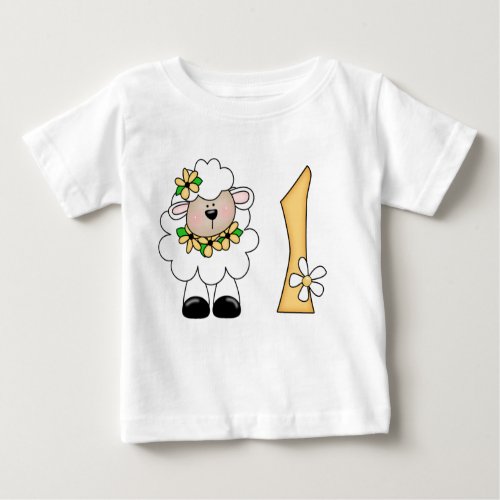 Daisy Lamb 1st Birthday Baby T_Shirt