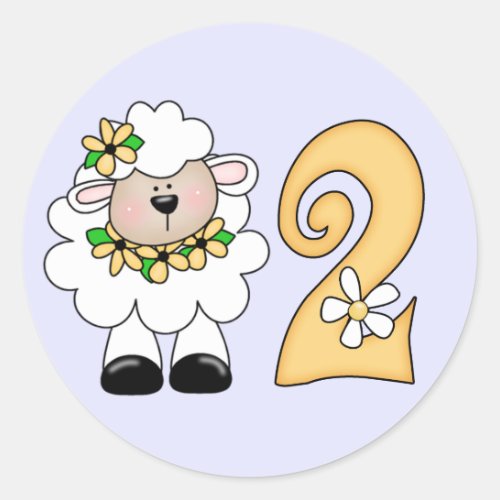 Daisy Lamb 2nd Birthday Classic Round Sticker