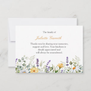 Daisy Lavender botanical funeral thank you