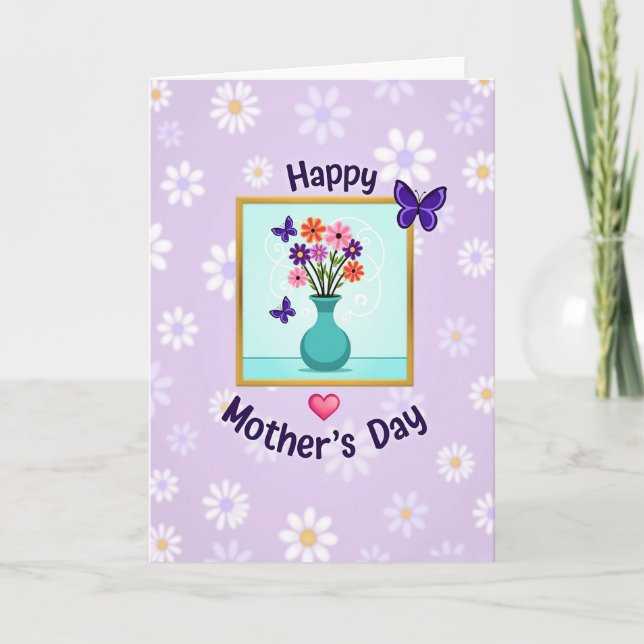 Daisy Lavender Pattern Card (Front)