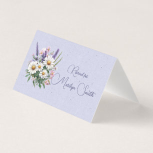 Daisy Lavender Wildflowers Wedding Name Place Card