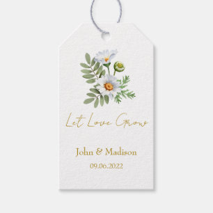 Daisy Let love grow wedding seed Gift Tags