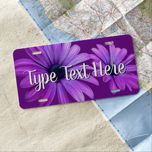 Daisy License Plate Custom Purple Daisies License