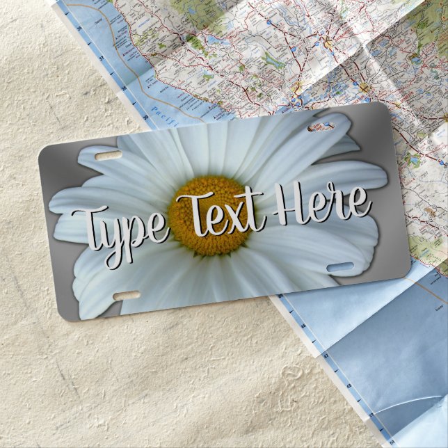 Daisy License Plate Custom Wild Daisies License (In Situ)