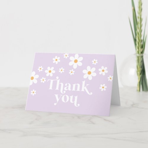 Daisy Lilac Boho Baby Shower Thank You Card