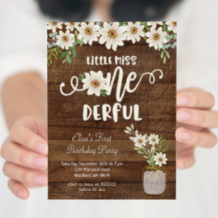 Daisy Little Miss ONEderful birthday Invitation