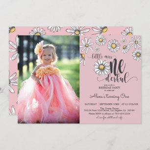 Daisy Little Miss ONEderful Invitation w/Photo
