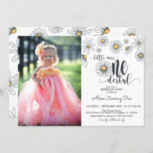 Daisy Little Miss ONEderful Invitation w/Photo - W