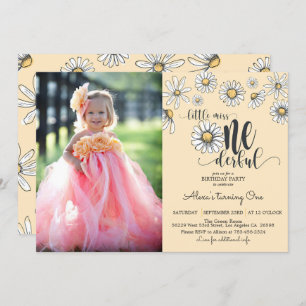 Daisy Little Miss ONEderful Invitation w/Photo - Y