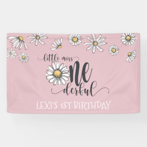 Daisy Little Miss ONEderful Party Banner _ Pink