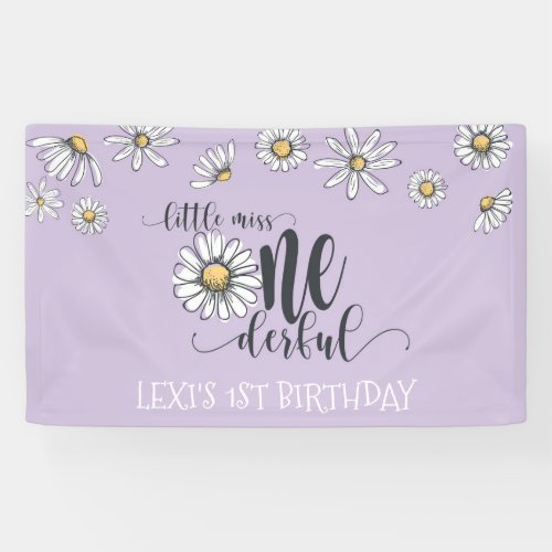 Daisy Little Miss ONEderful Party Banner _ Purple